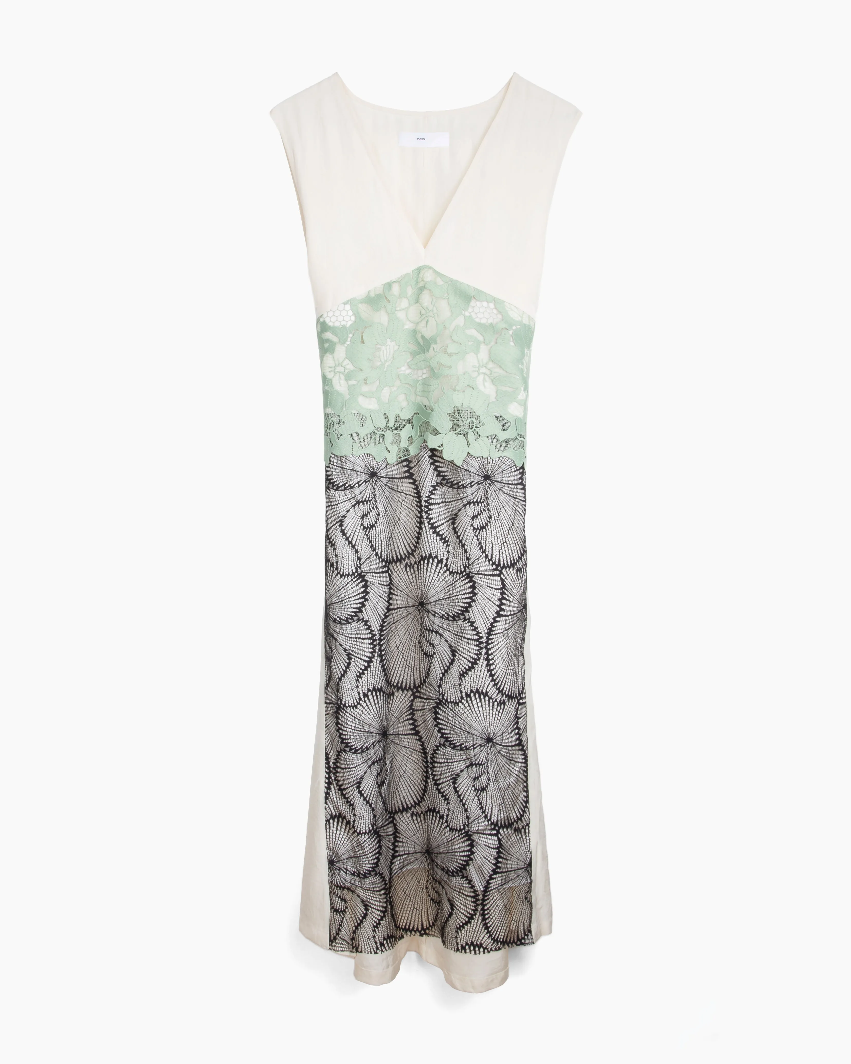 Acetate Twill Lace Dress