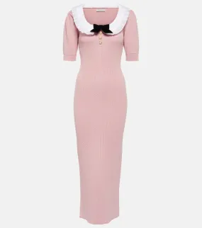 Alessandra Rich Embellished cotton-blend midi dress