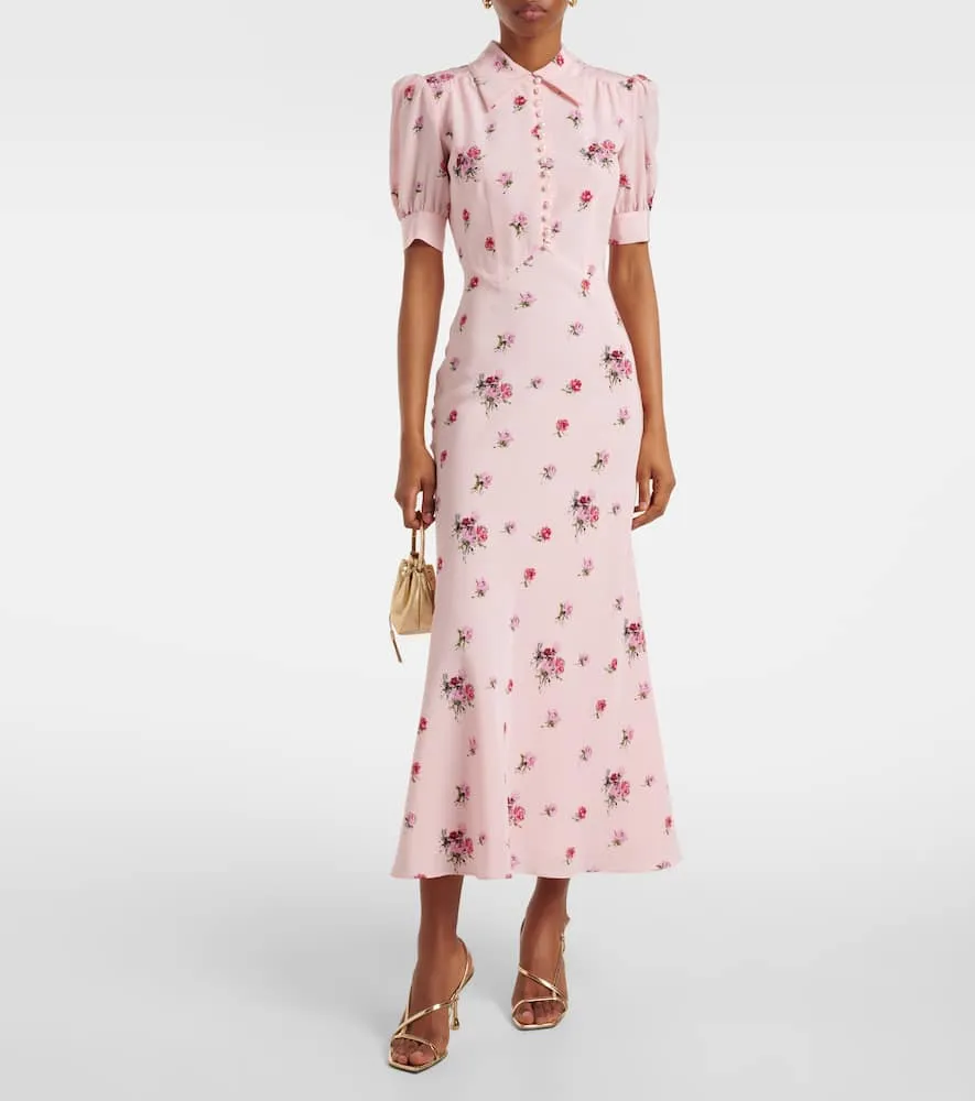 Alessandra Rich Embellished silk midi dress