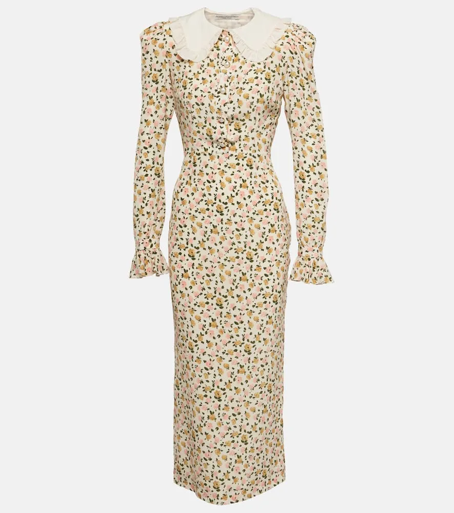 Alessandra Rich Floral silk midi dress
