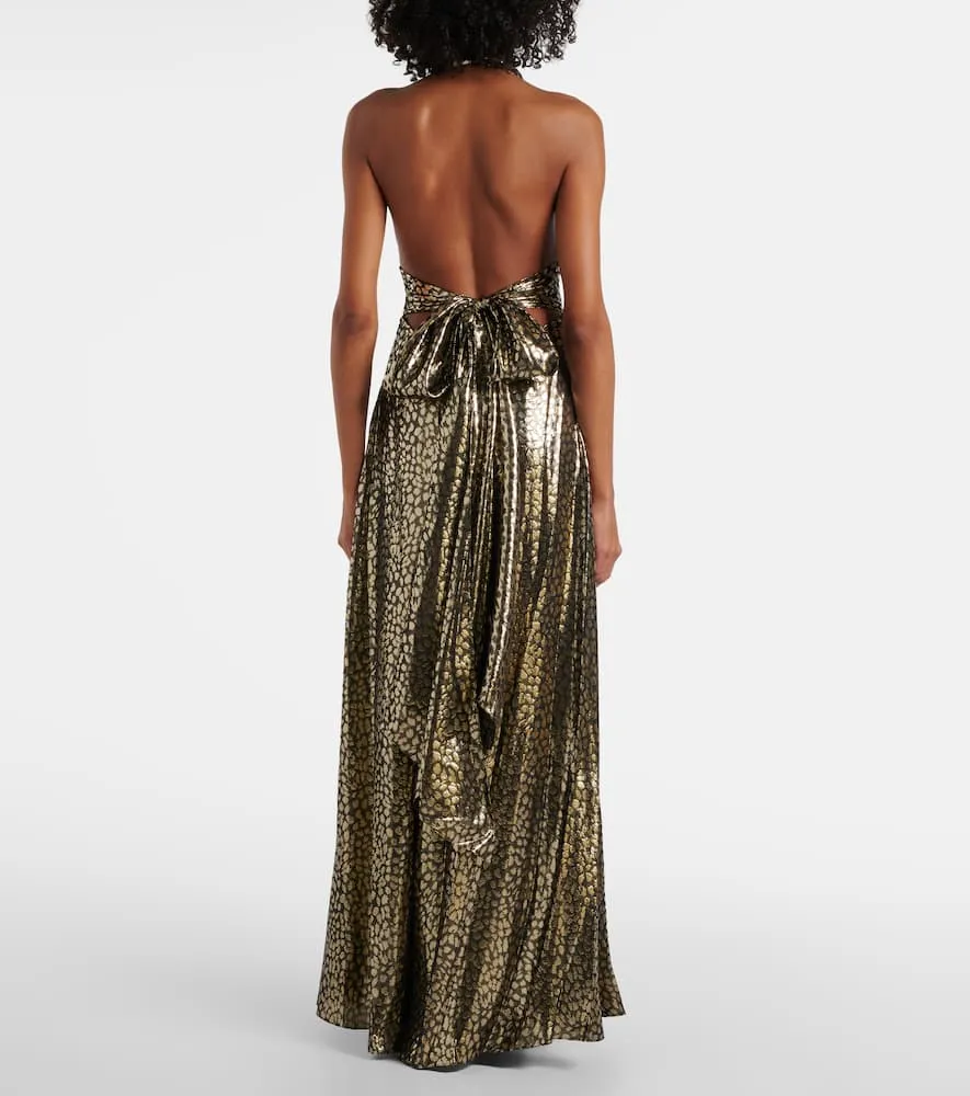Alexandra Miro Ivy leopard-print open-back maxi dress