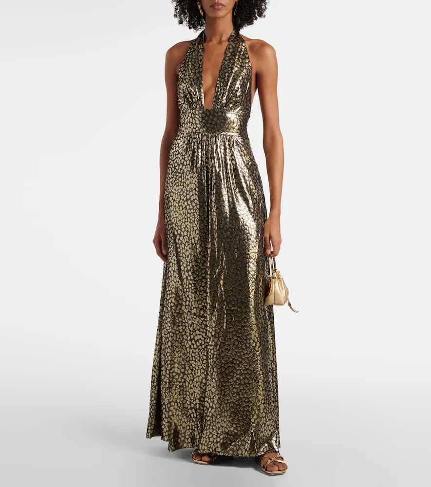 Alexandra Miro Ivy leopard-print open-back maxi dress