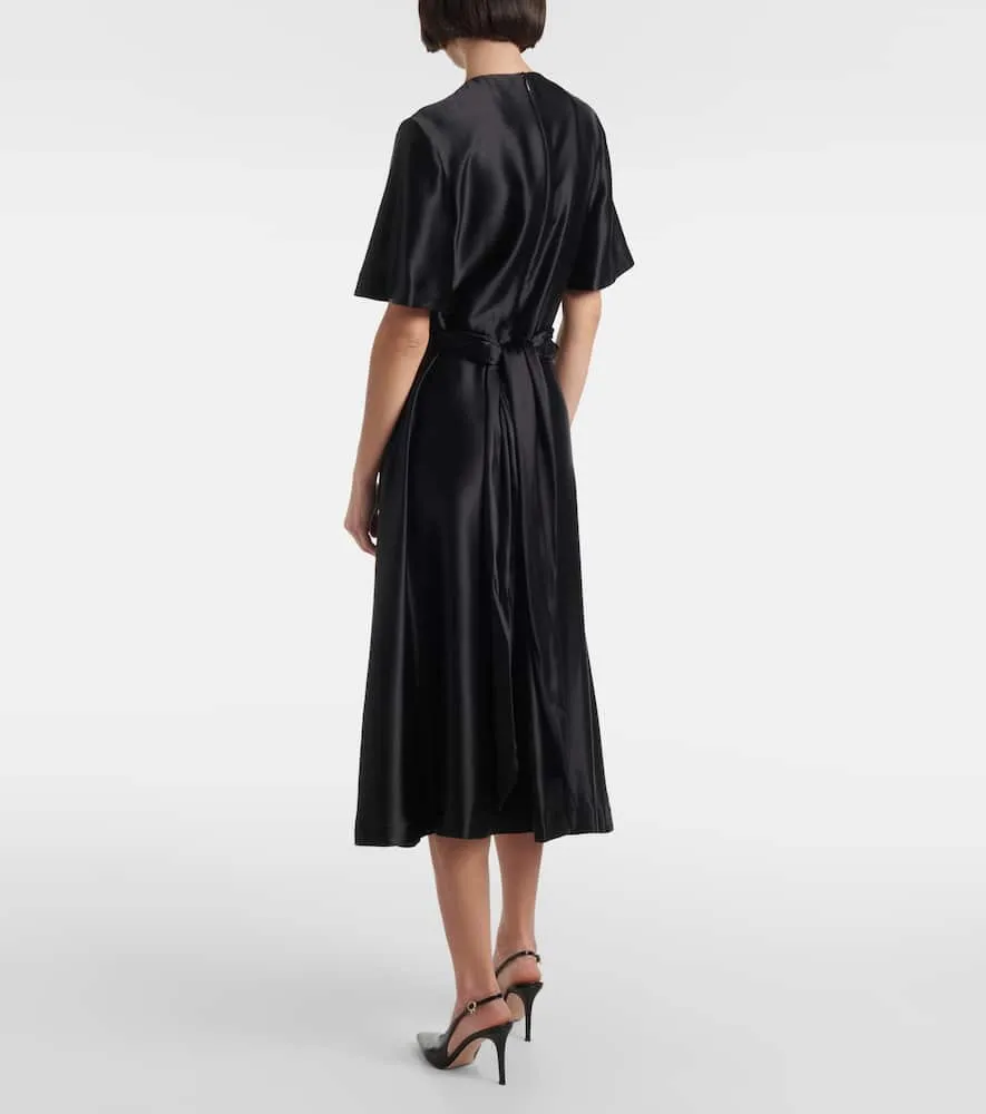 Altuzarra Honey belted silk satin midi dress