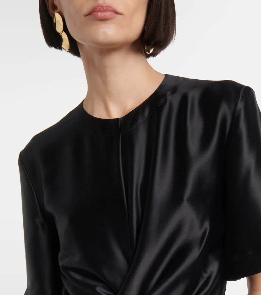 Altuzarra Honey belted silk satin midi dress