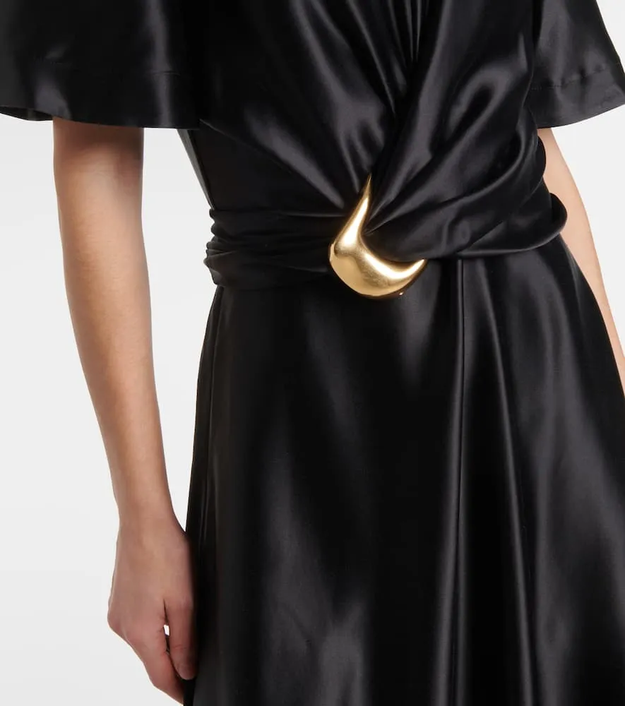 Altuzarra Honey belted silk satin midi dress