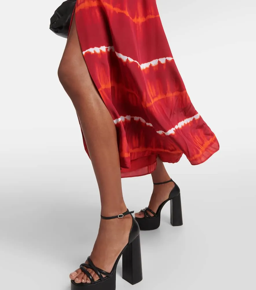 Altuzarra Printed off-shoulder silk midi dress
