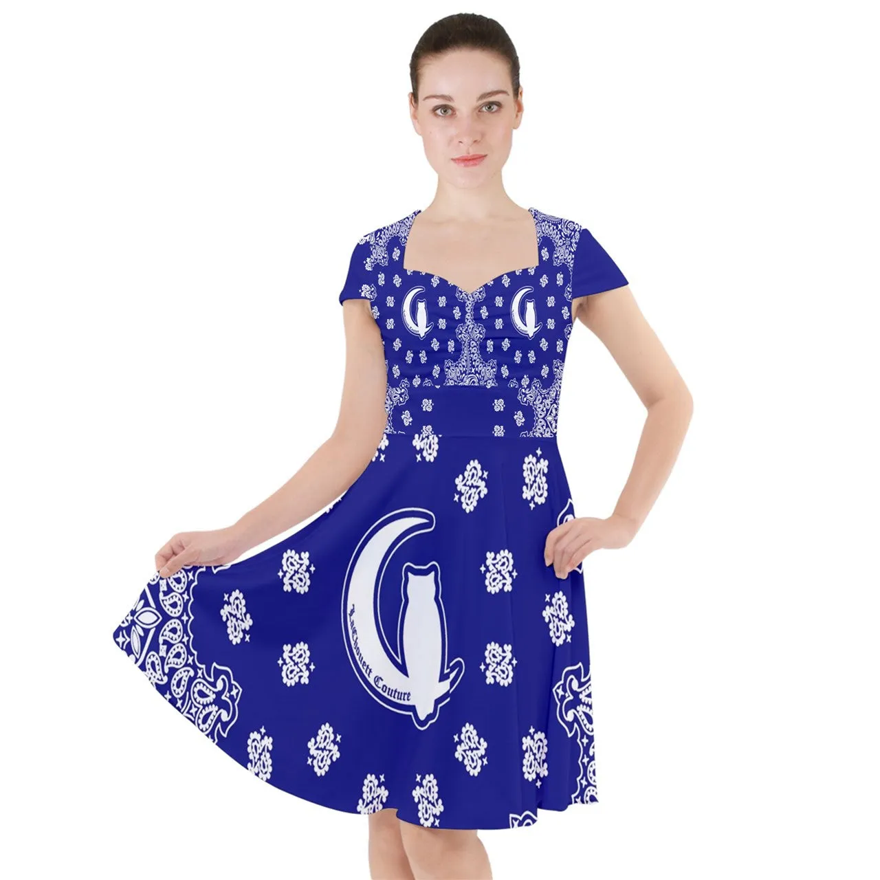 Bandana Cs'up Cap Sleeve Midi Dress
