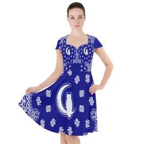 Bandana Cs'up Cap Sleeve Midi Dress