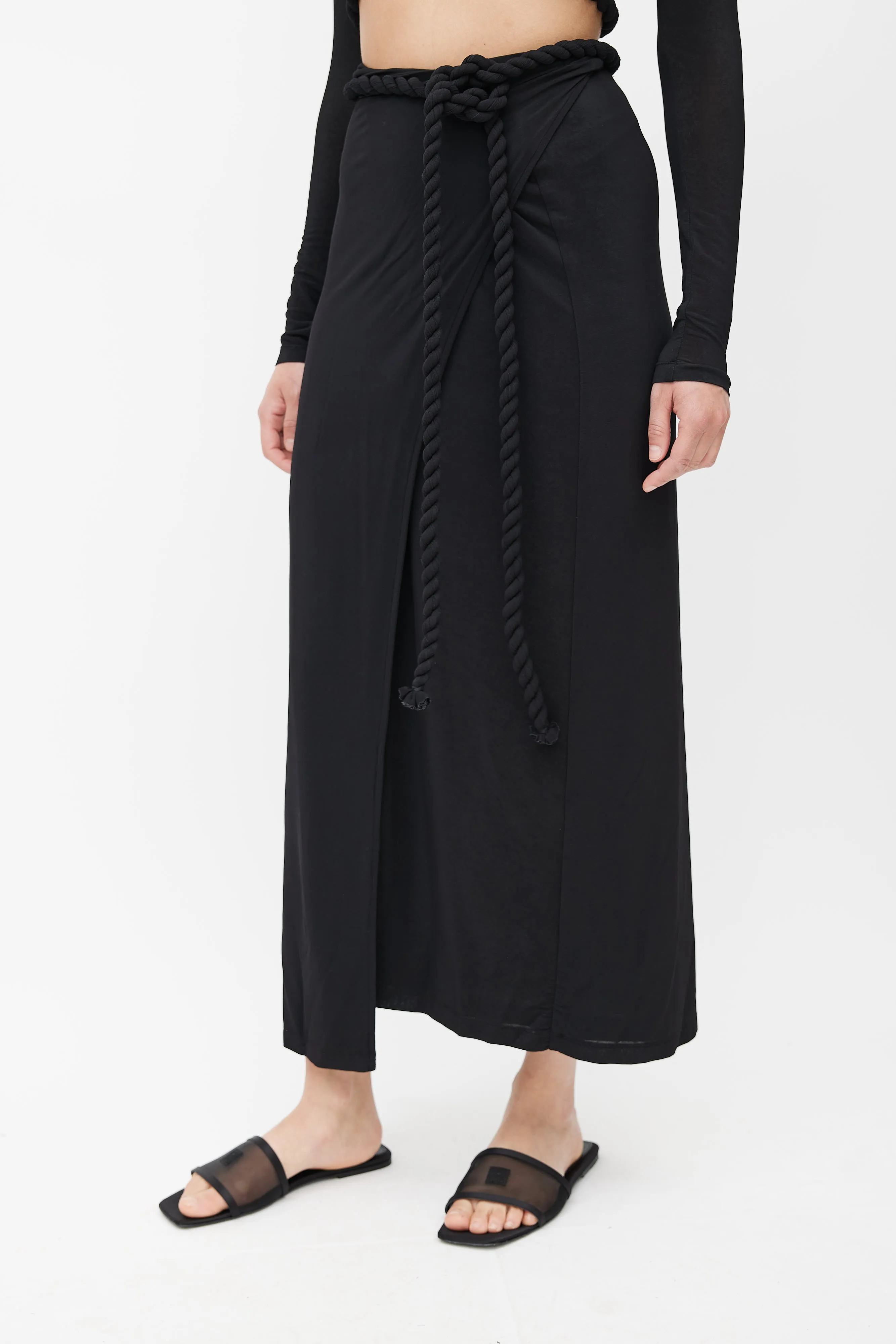 Black Knotted Wrap Co-Ord Set