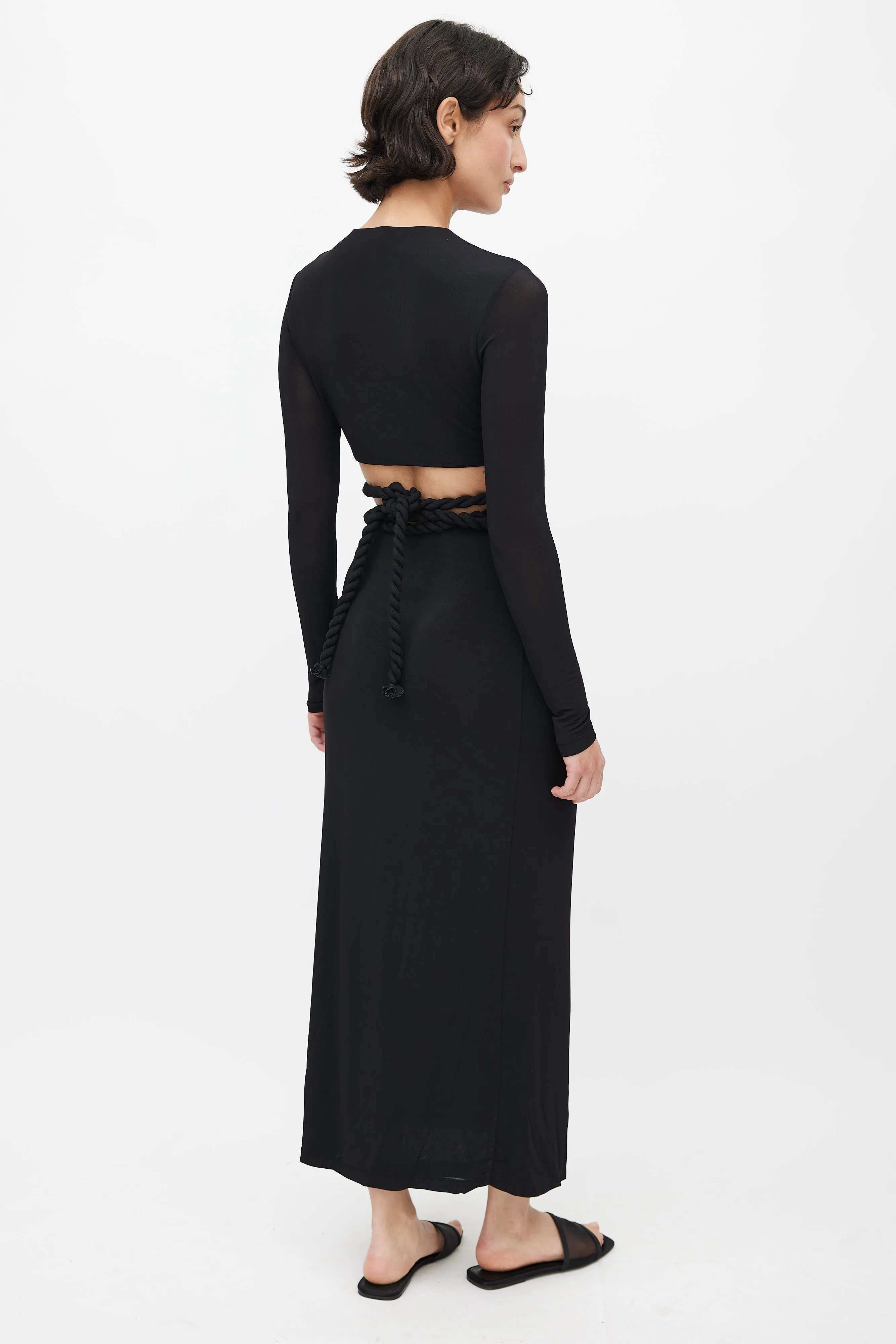 Black Knotted Wrap Co-Ord Set