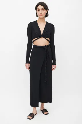 Black Knotted Wrap Co-Ord Set
