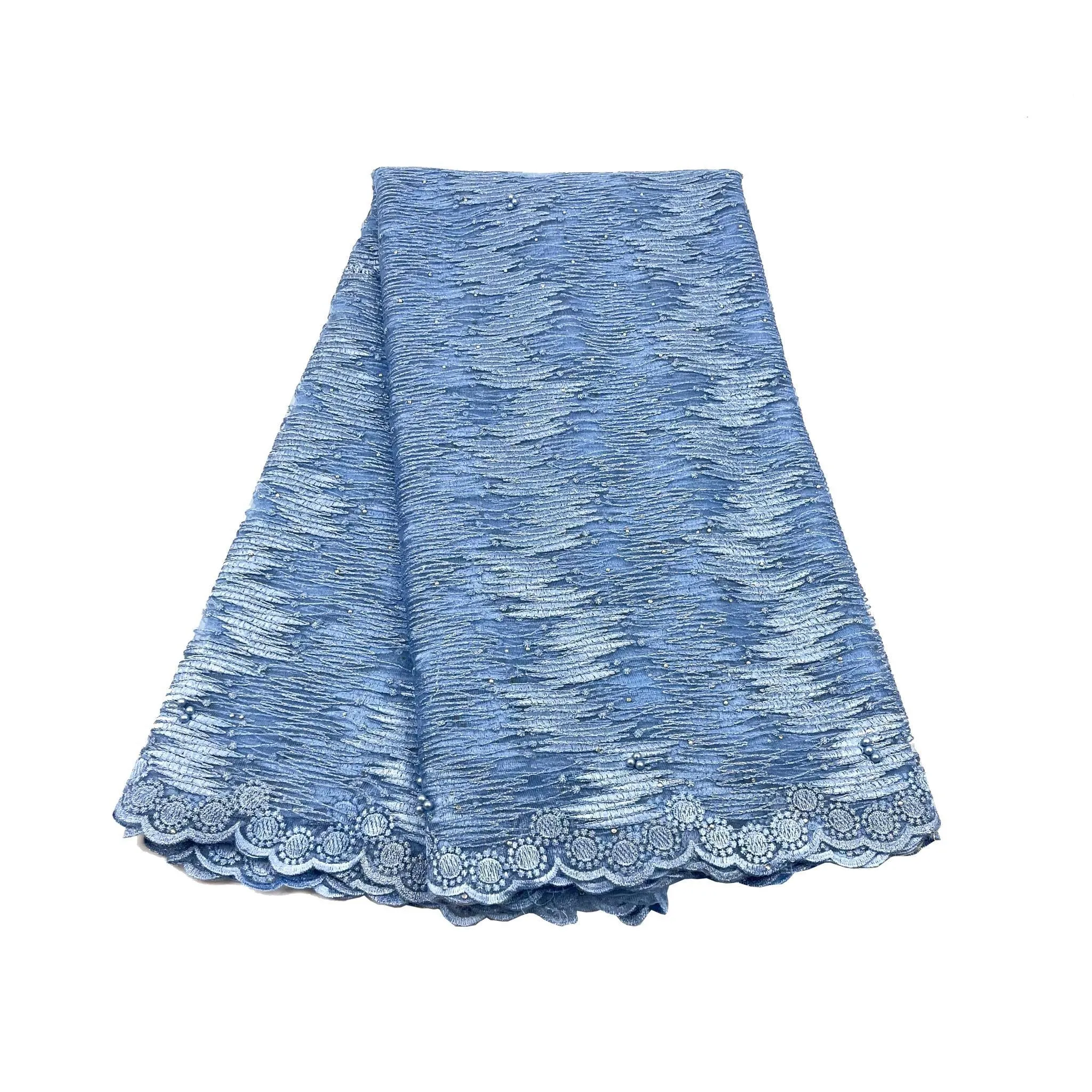 Blue Shinny Net Lace