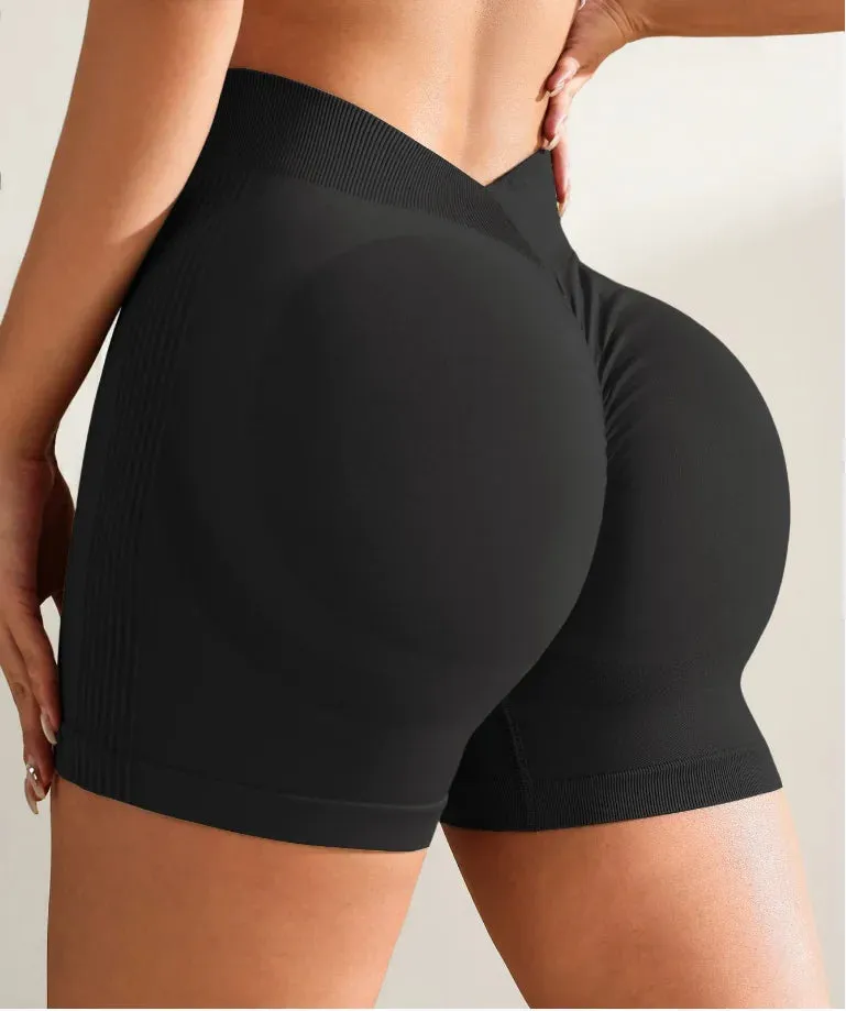 Booty-Boosting V-Back Scrunch Shorts for Yoga & Fitness