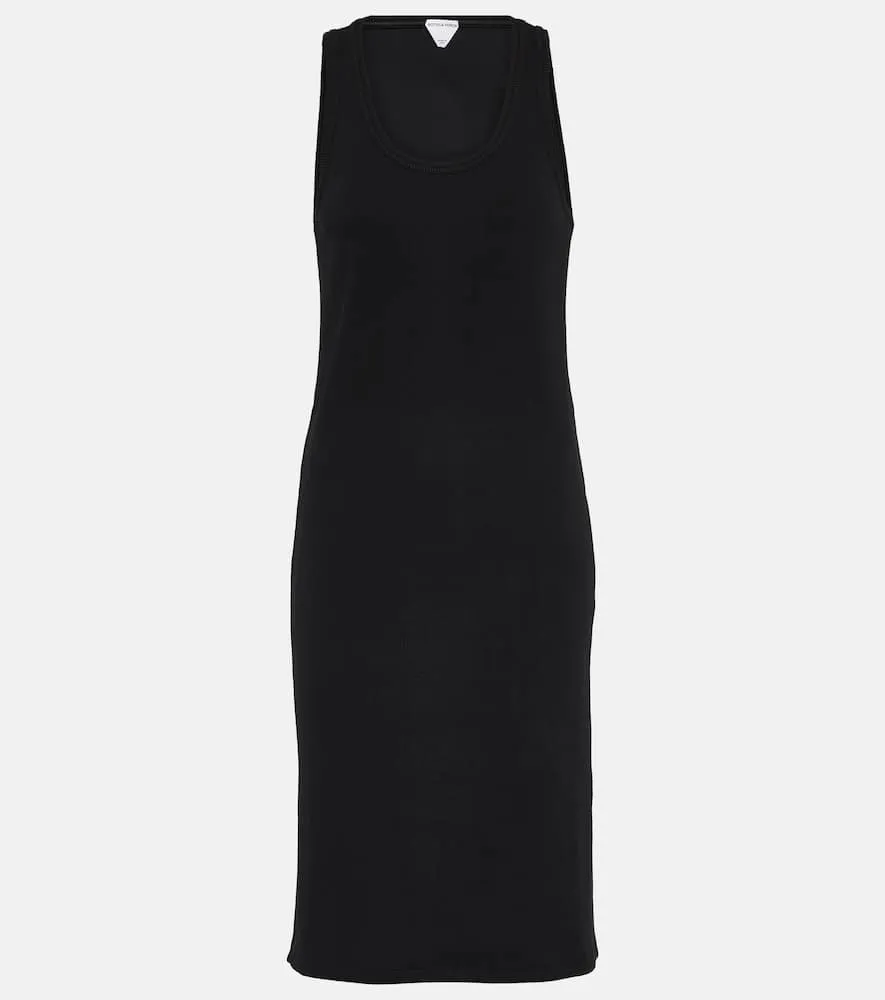 Bottega Veneta Ribbed-knit cotton jersey midi dress