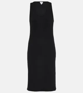 Bottega Veneta Ribbed-knit cotton jersey midi dress