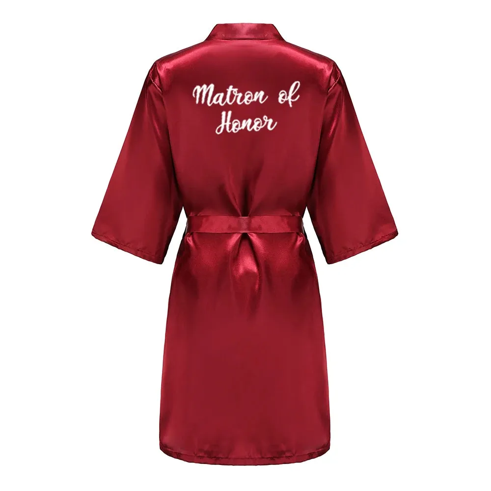 Bridal Party Custom Satin Robes for After Party Weddings