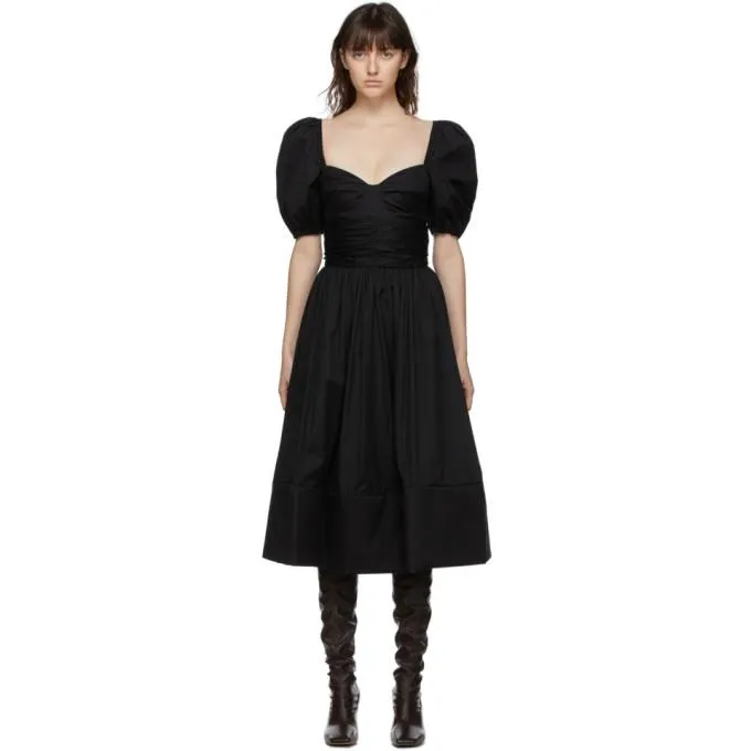 Brock Collection Black Rosette Dress