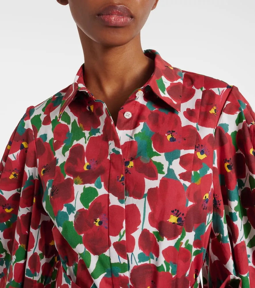Carolina Herrera Floral cotton-blend shirt dress
