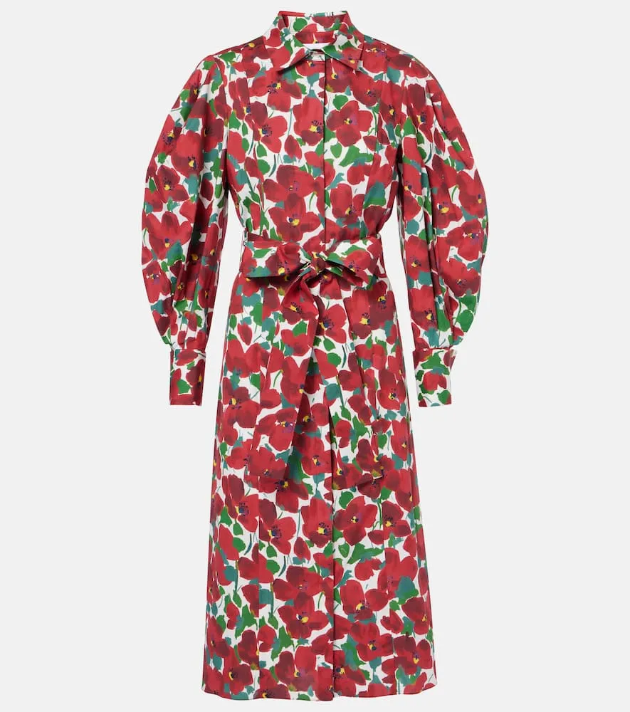 Carolina Herrera Floral cotton-blend shirt dress