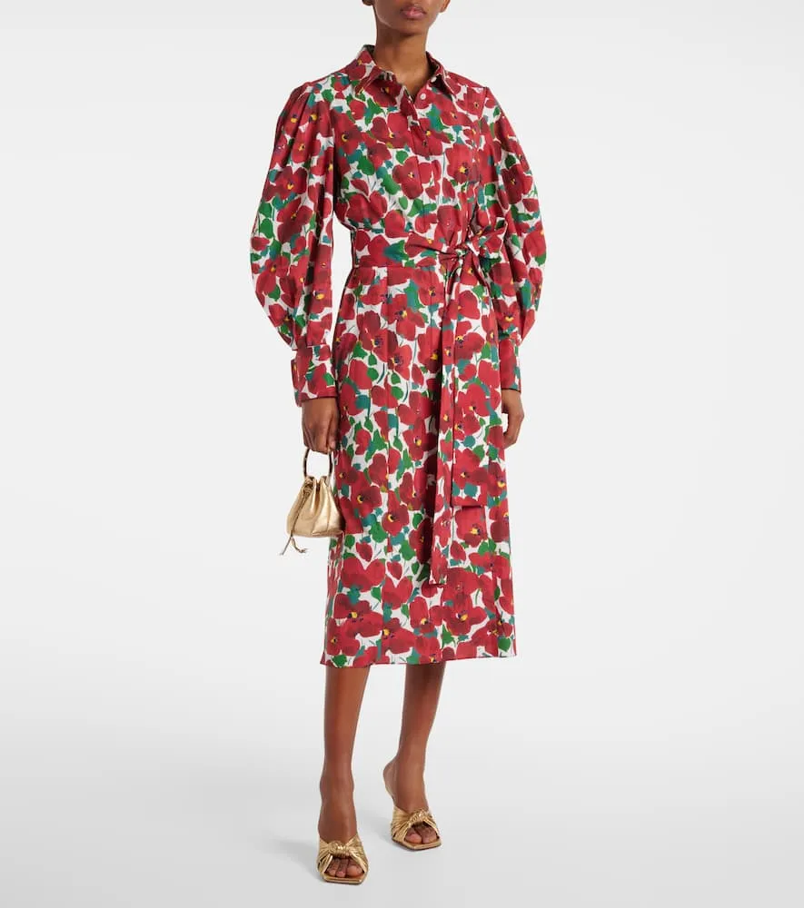 Carolina Herrera Floral cotton-blend shirt dress