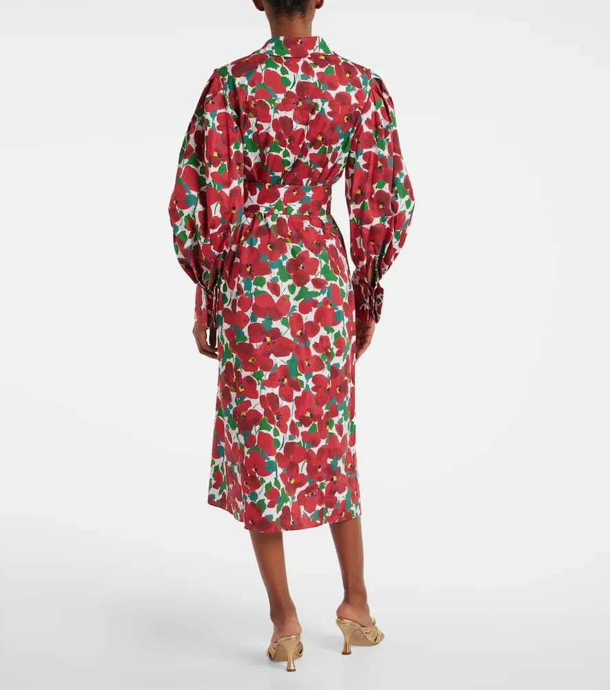 Carolina Herrera Floral cotton-blend shirt dress