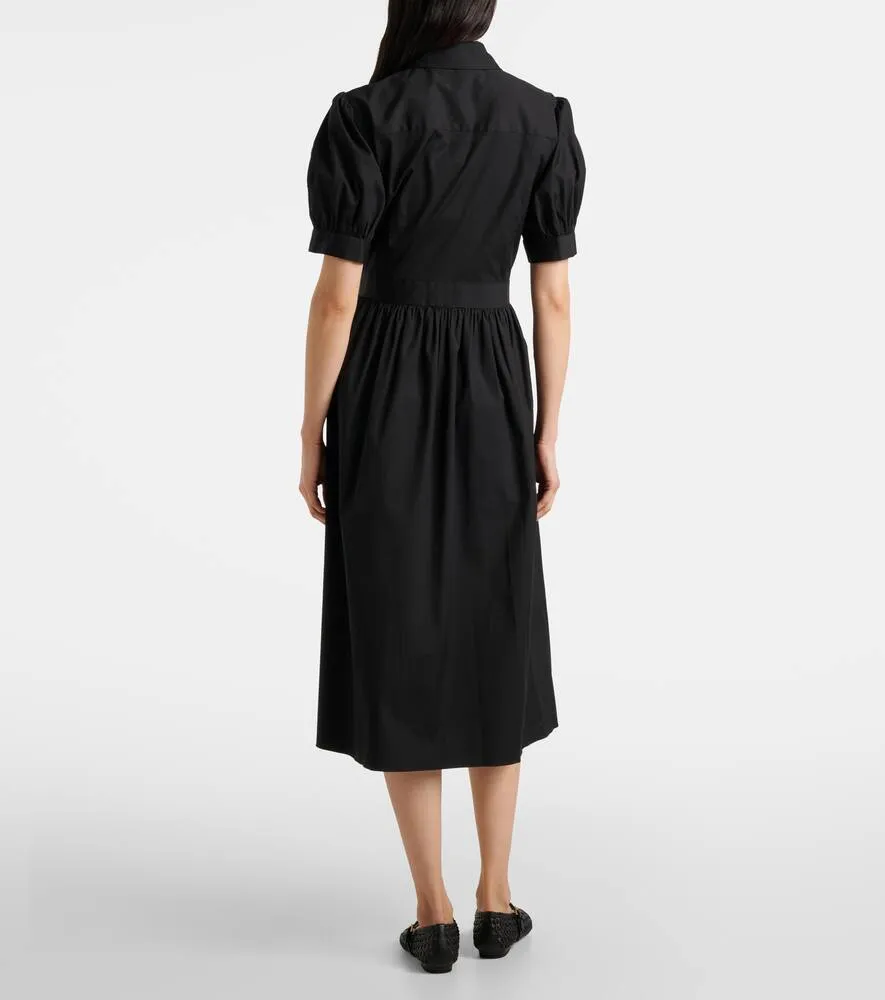 Carolina Herrera Floral embroidered cotton-blend shirt dress