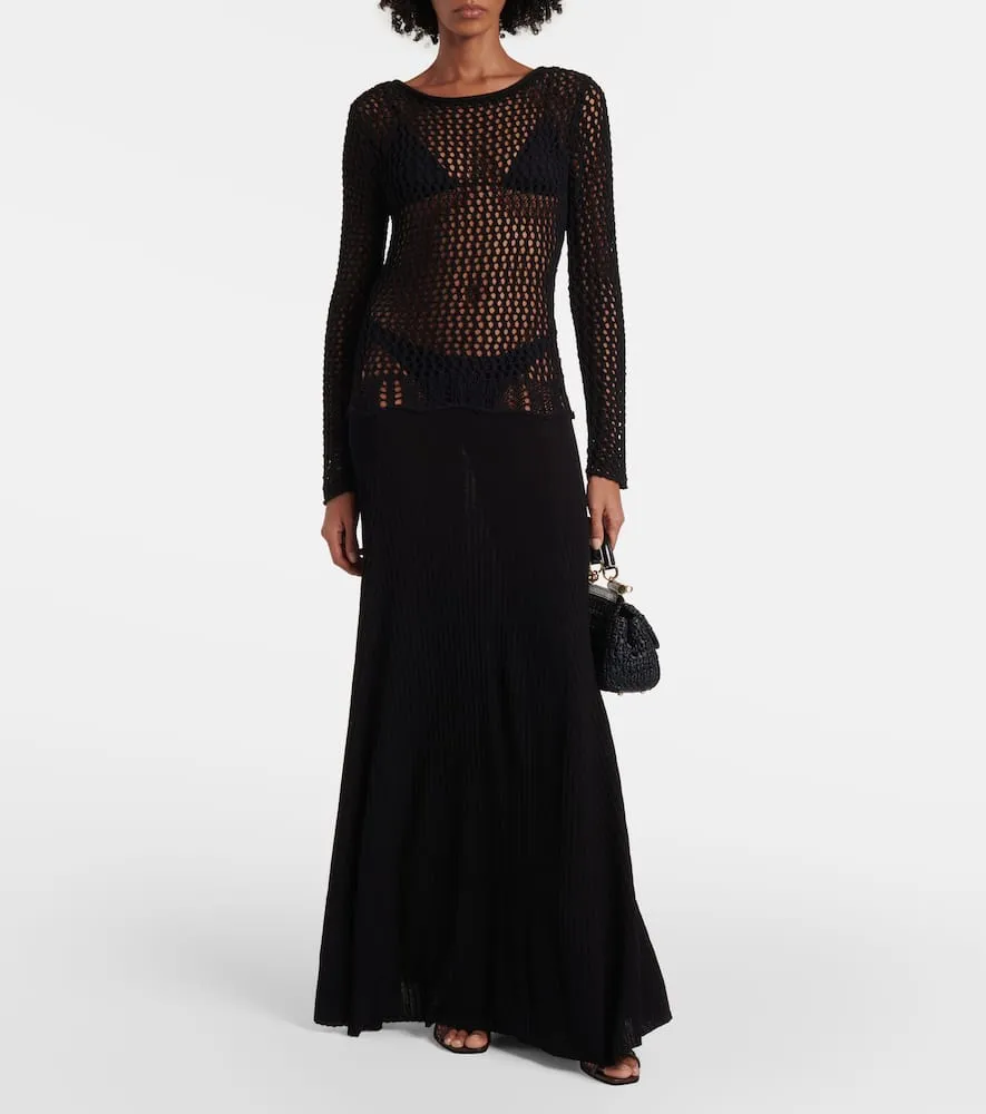 Christopher Esber Sheer cotton-blend maxi dress