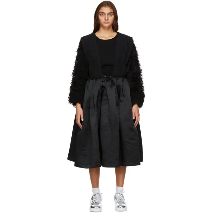 Comme des Garcons Black Ruched Suspender Dress