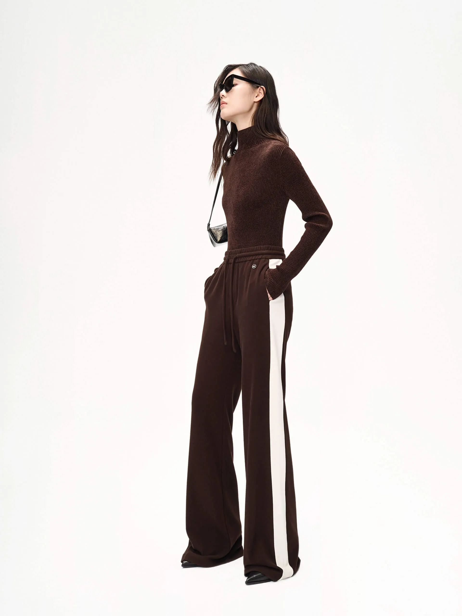 Contrast Drawstring Pants