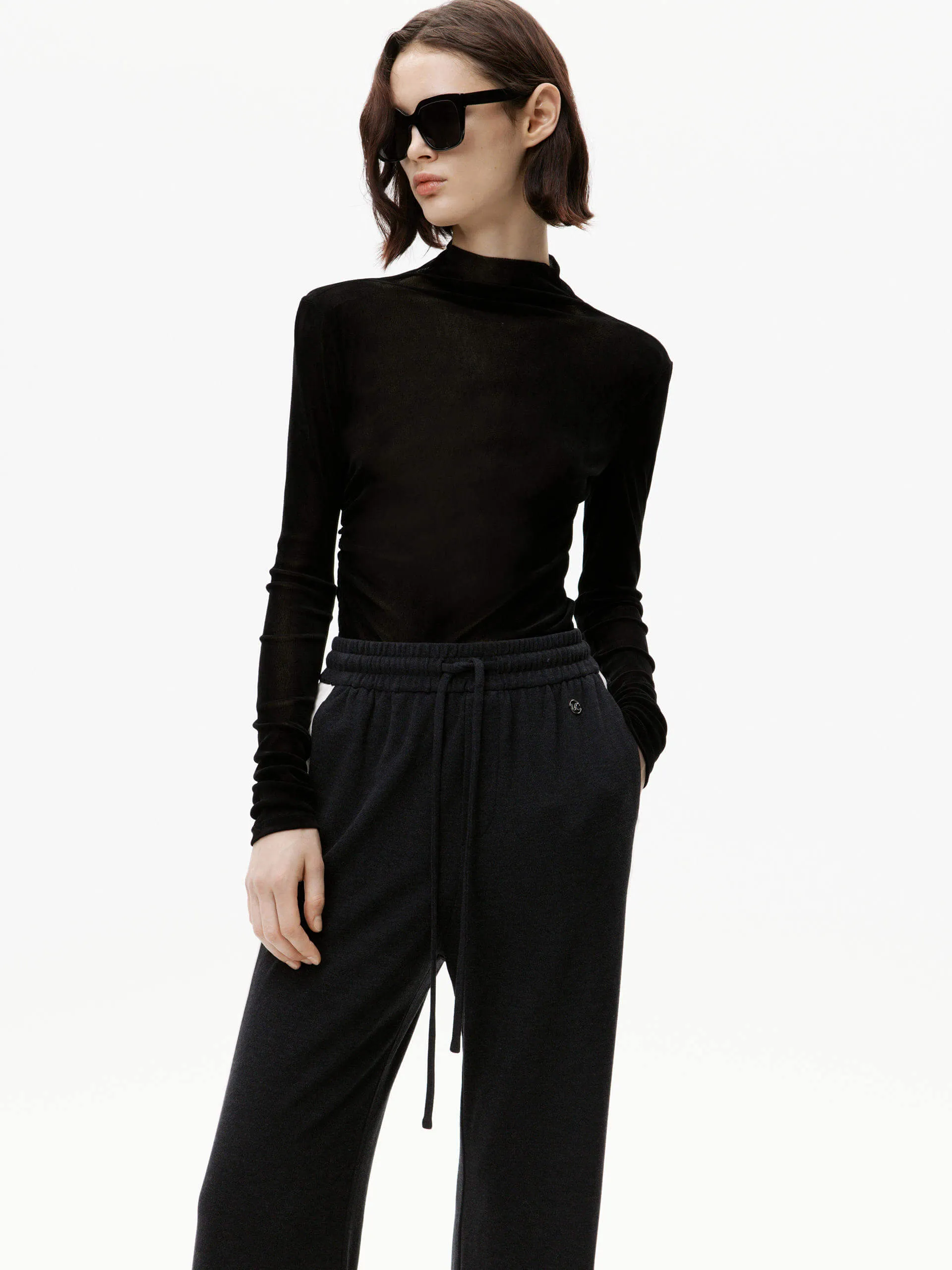 Contrast Drawstring Pants