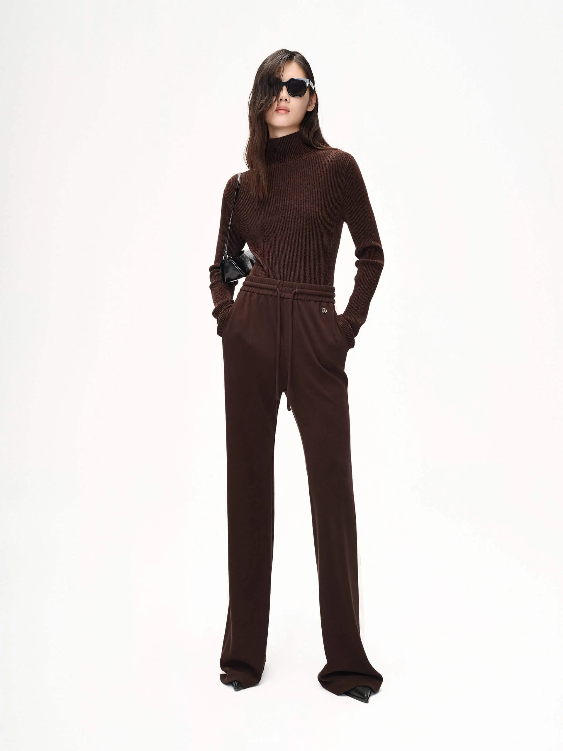 Contrast Drawstring Pants