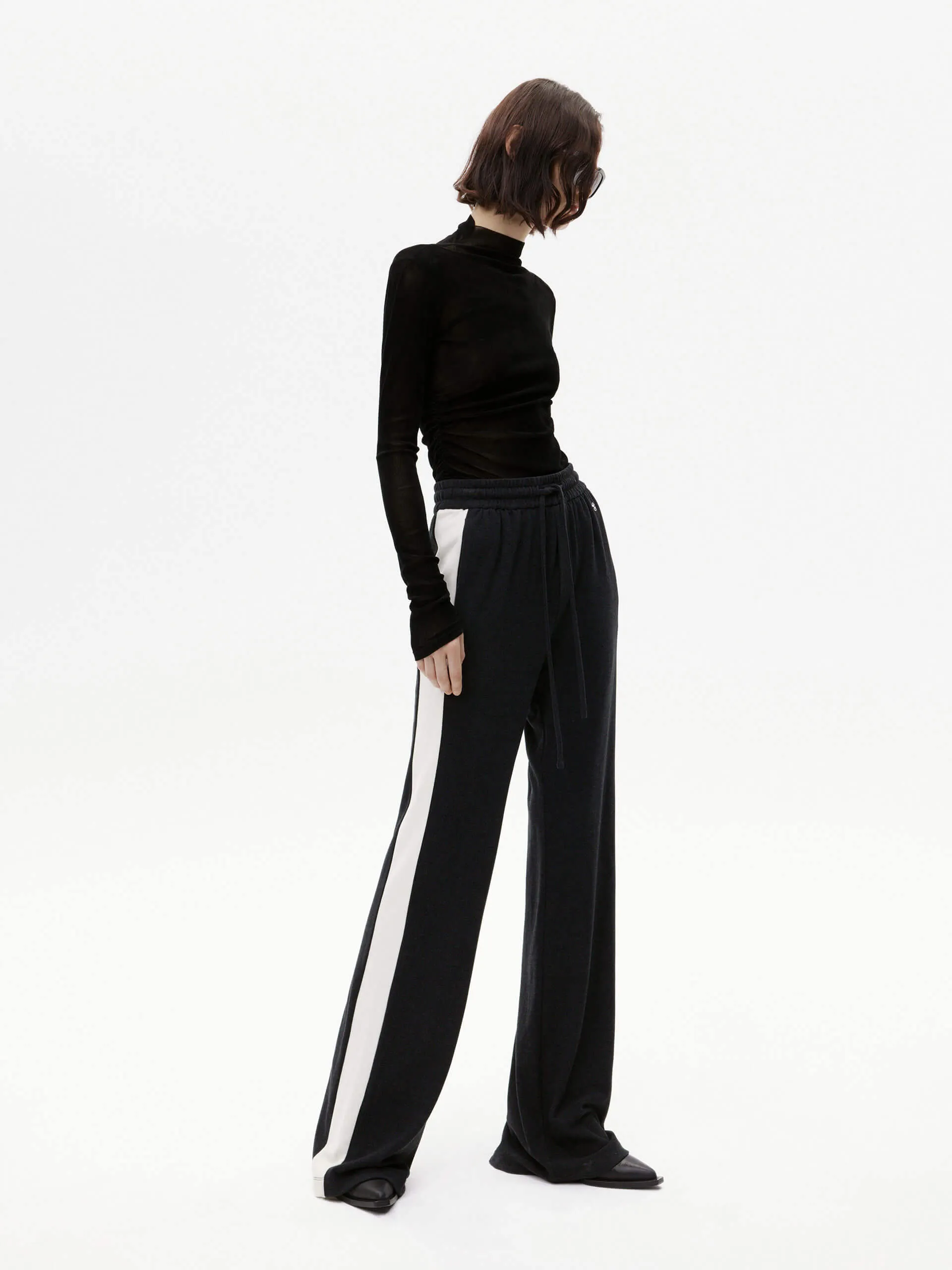 Contrast Drawstring Pants
