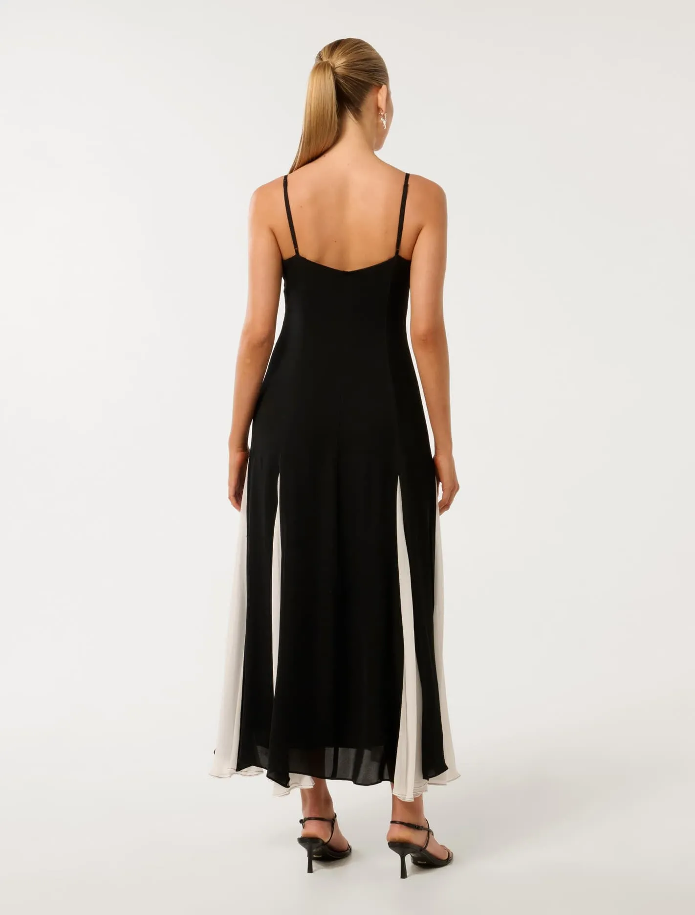 Dahlia Contrast Godet Maxi Dress