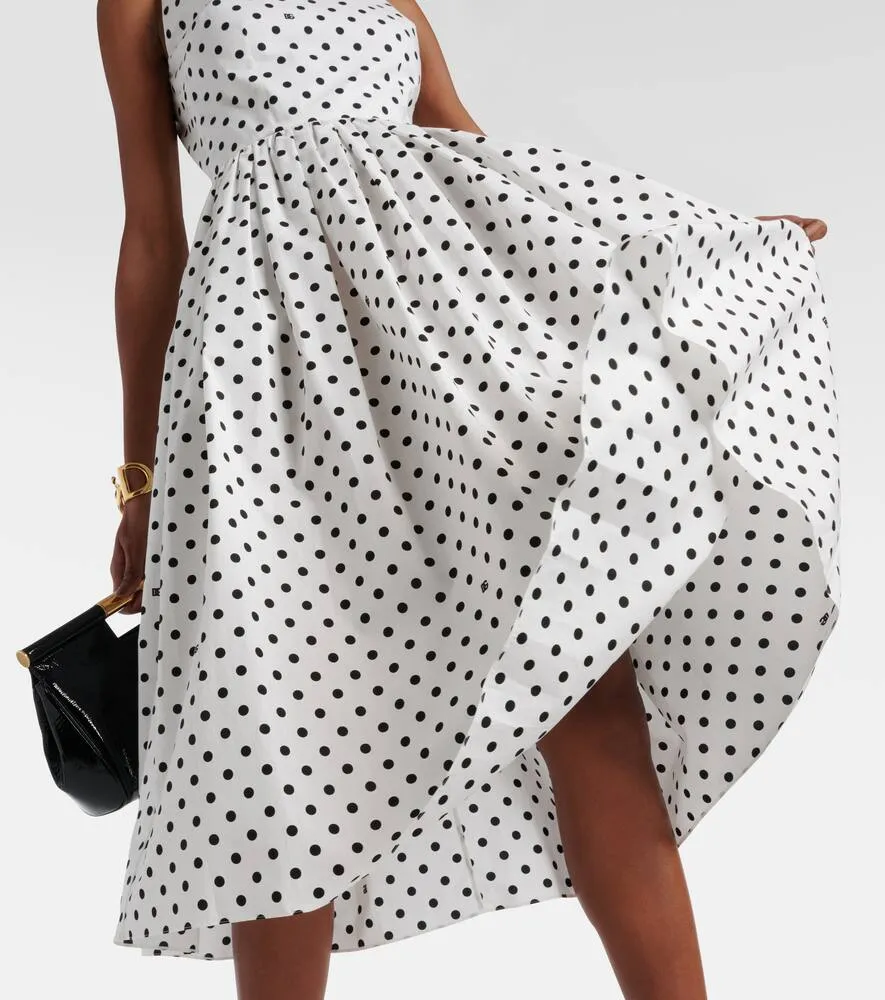 Dolce&Gabbana Polka-dot cotton poplin midi dress