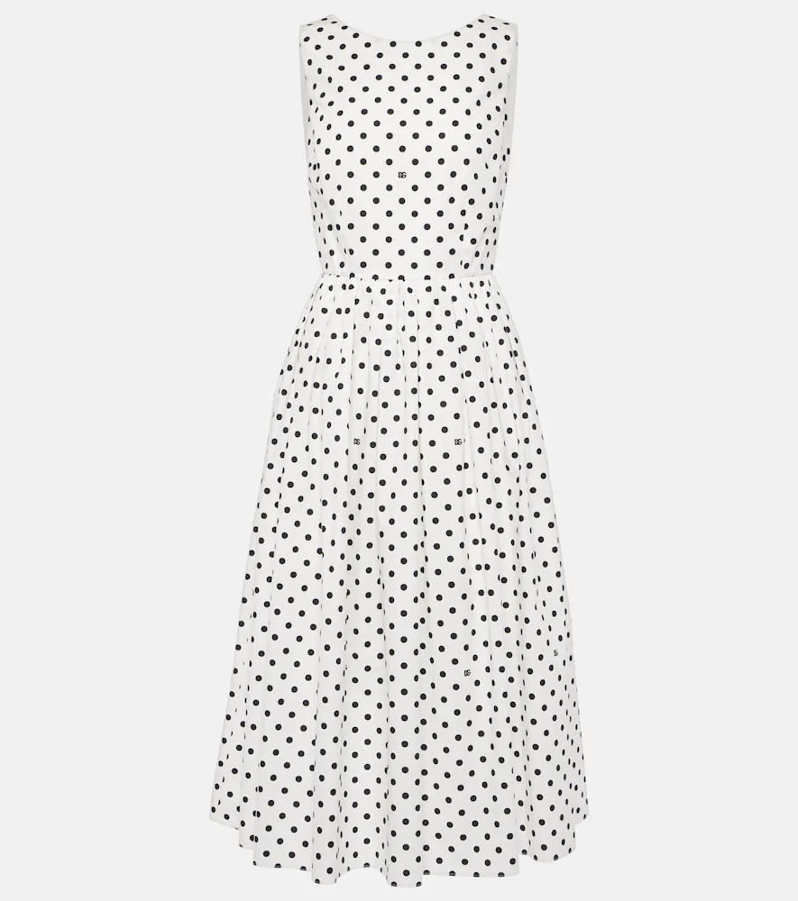 Dolce&Gabbana Polka-dot cotton poplin midi dress
