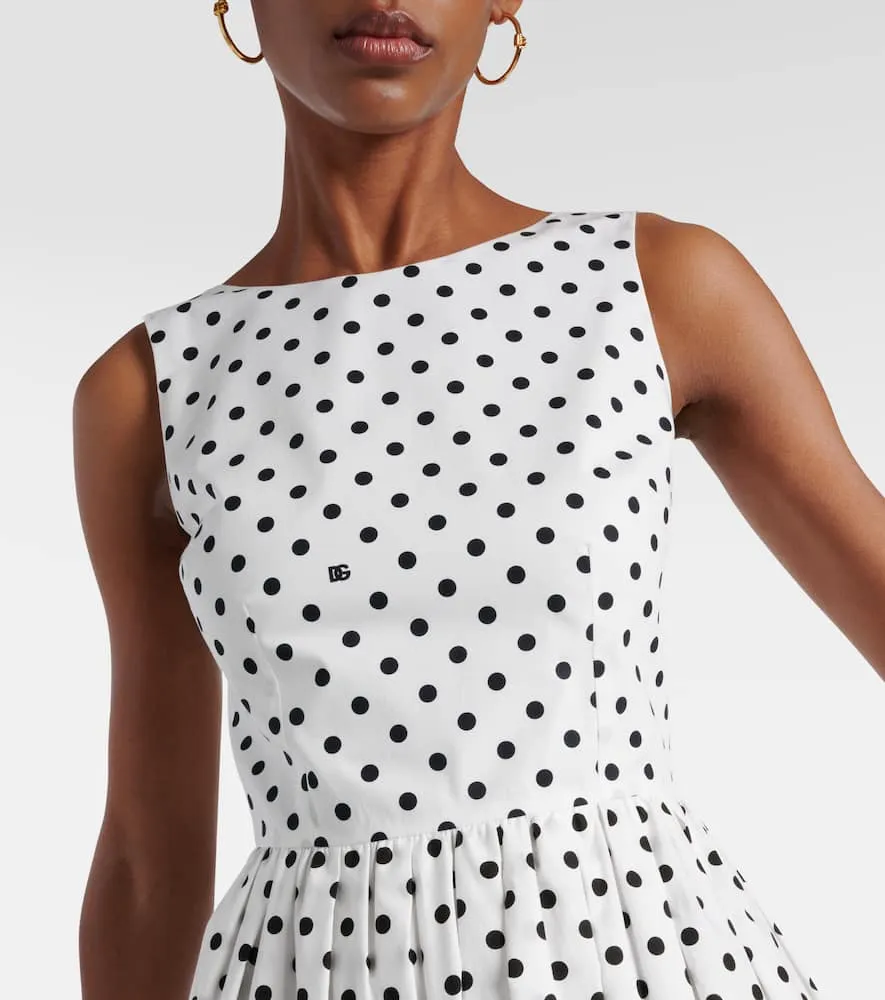 Dolce&Gabbana Polka-dot cotton poplin midi dress
