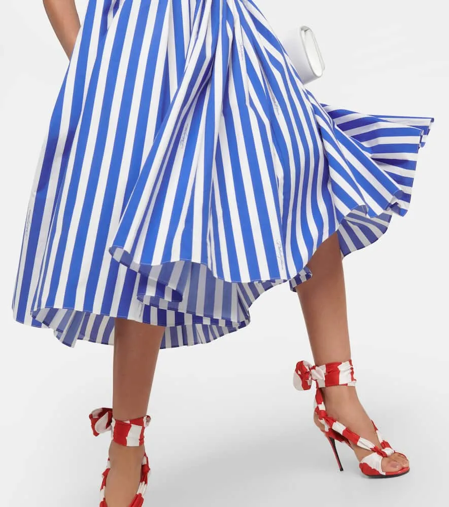 Dolce&Gabbana Portofino striped cotton midi dress