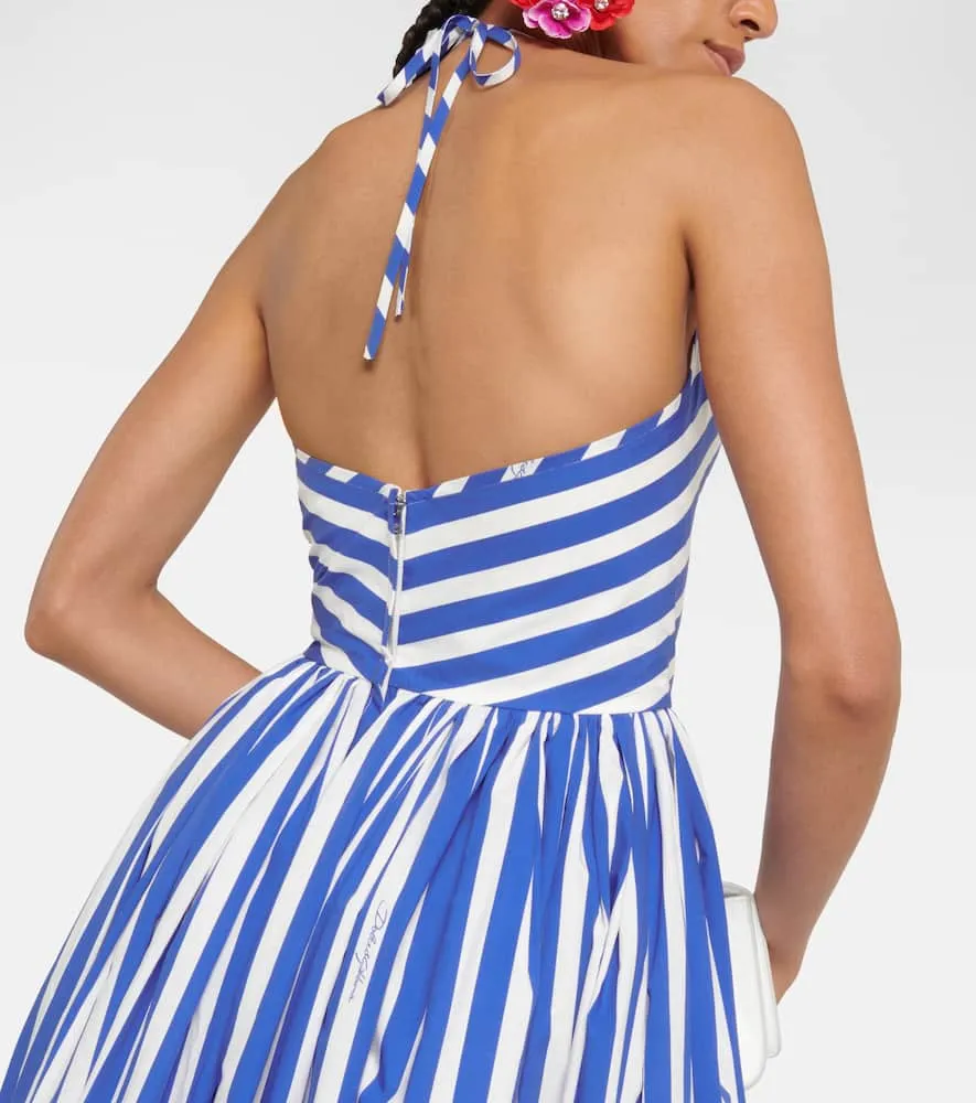 Dolce&Gabbana Portofino striped cotton midi dress