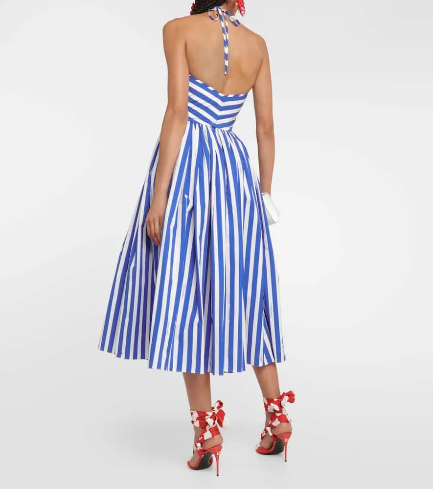 Dolce&Gabbana Portofino striped cotton midi dress