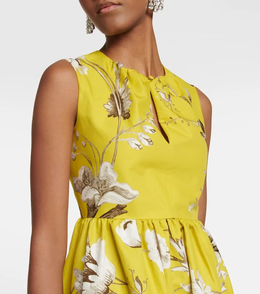 Erdem Eleonore floral cotton faille midi dress