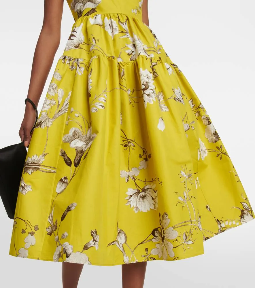 Erdem Eleonore floral cotton faille midi dress