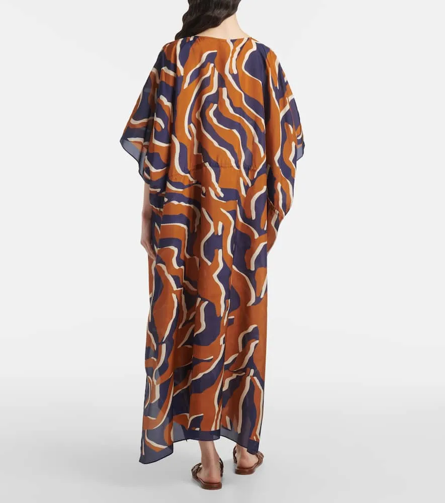 Eres Archipel printed gathered silk kaftan