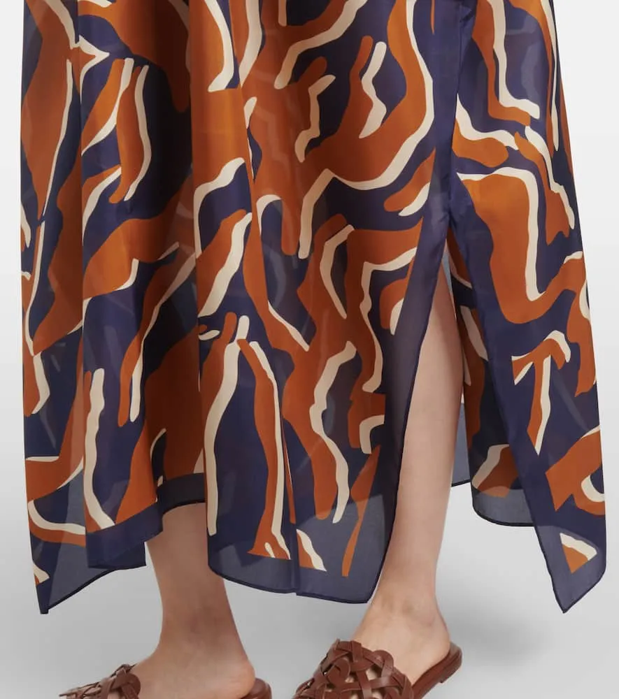 Eres Archipel printed gathered silk kaftan