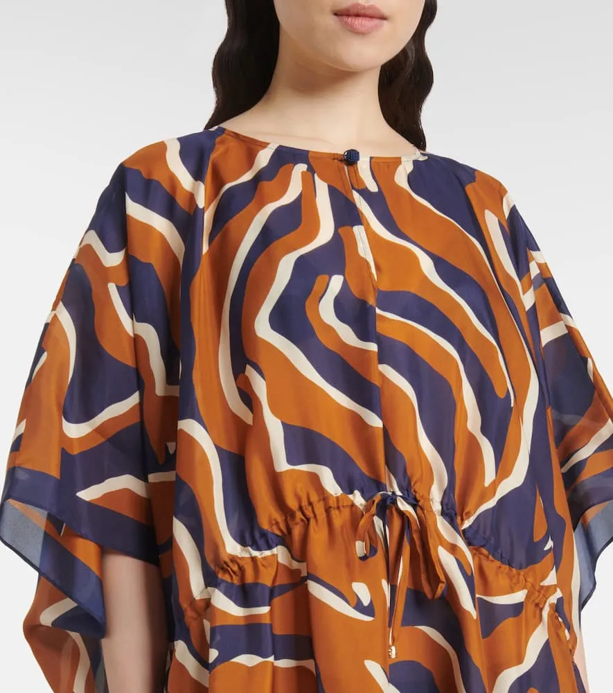 Eres Archipel printed gathered silk kaftan