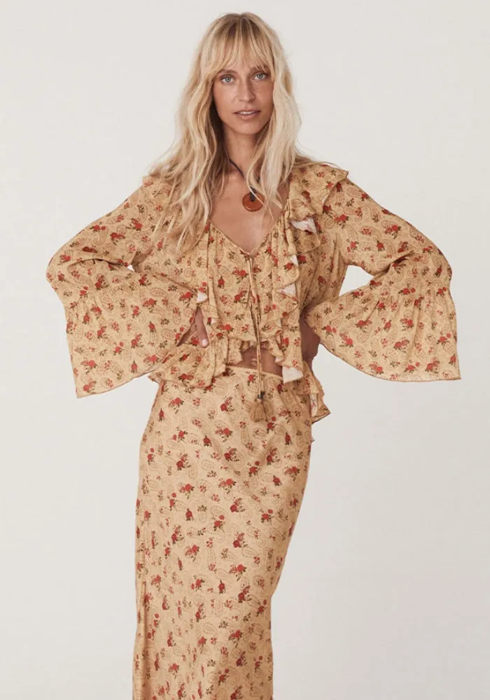 Fleur Frill Blouse - Butterscotch