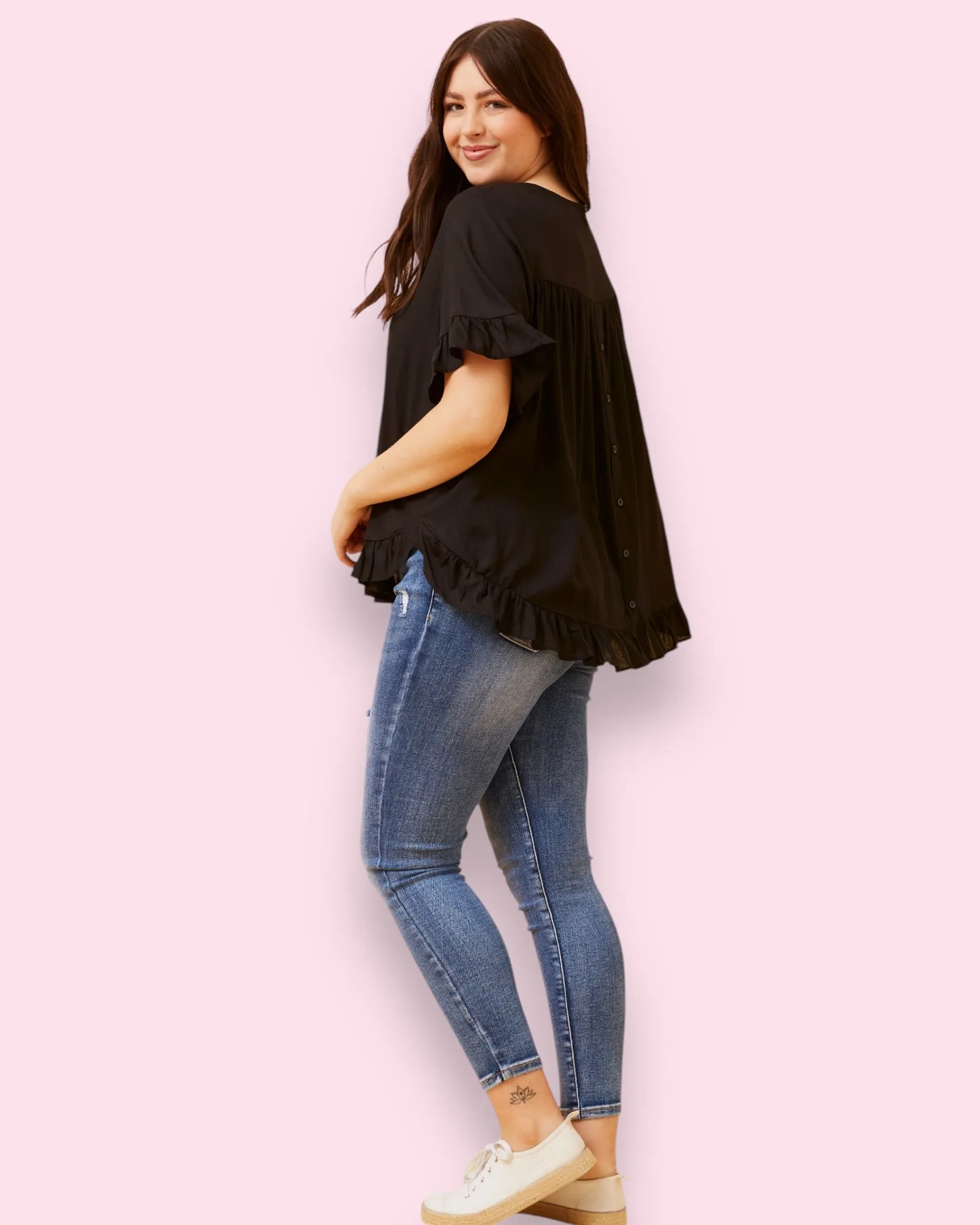 Frill Top With Back Buttons