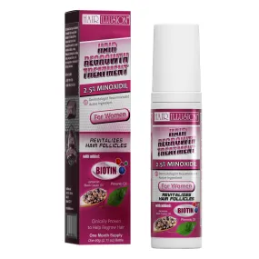 Hair Illusion Hair Growth Foam, 2.5% Minoxidil (Rogaine) combined with natural hair loss vitamins, Biotin, Castor oil.