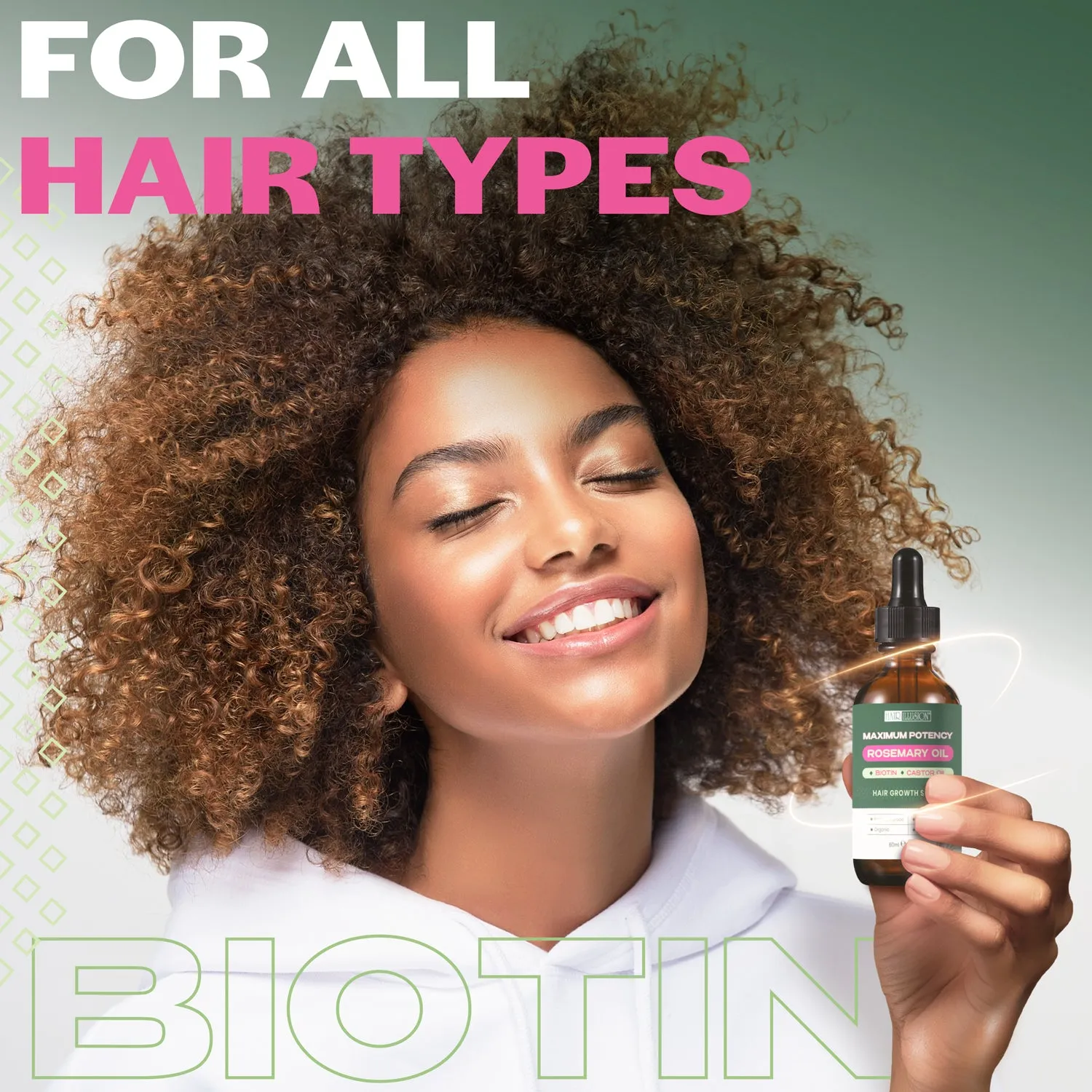 Hair Illusion Hair Growth Serum with maximum potency Rosemary Oil, Biotin & Castor Oil