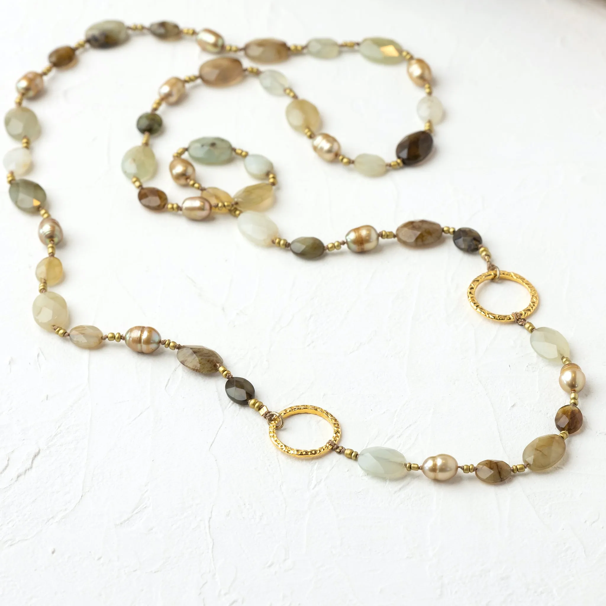 Knotted Silk Necklace - New Jade