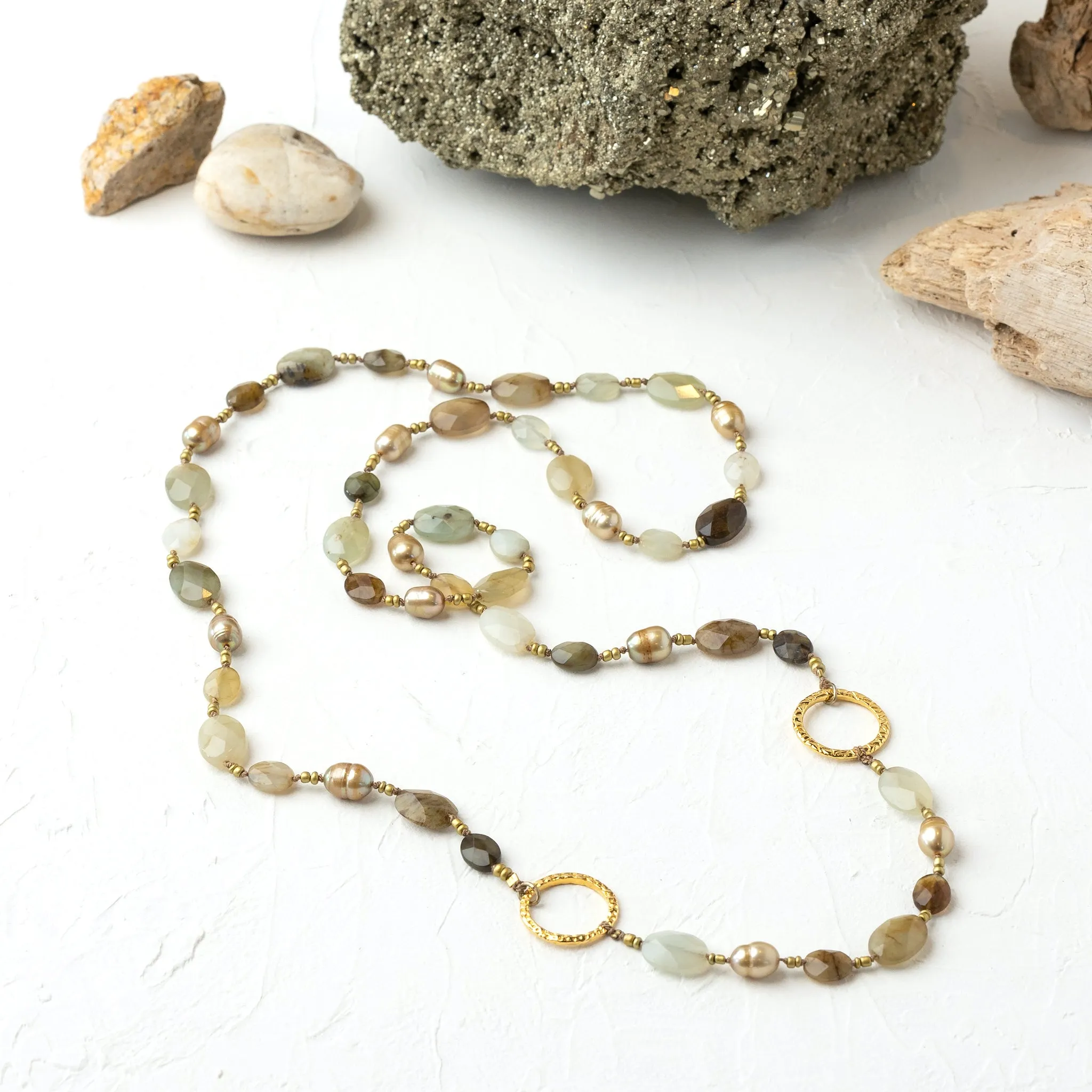 Knotted Silk Necklace - New Jade